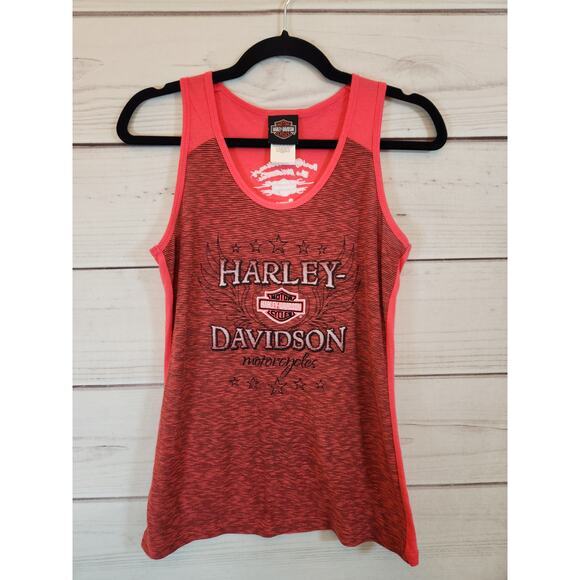 Harley-Davidson Motor‎ Cycles Women's Pink Cotton Scoop Neck Tank Top Size Small - Picture 1 of 6